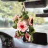 Cesta caqui + flores de cerezo rosas