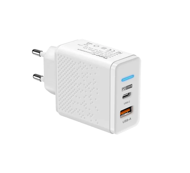 Beauty 65W GAN PD+USB Dual Port Lamp Charger Wall Adapter for Type-C EU/US/UK Adapted Samsung/Apple/Xiaomi CE Certification