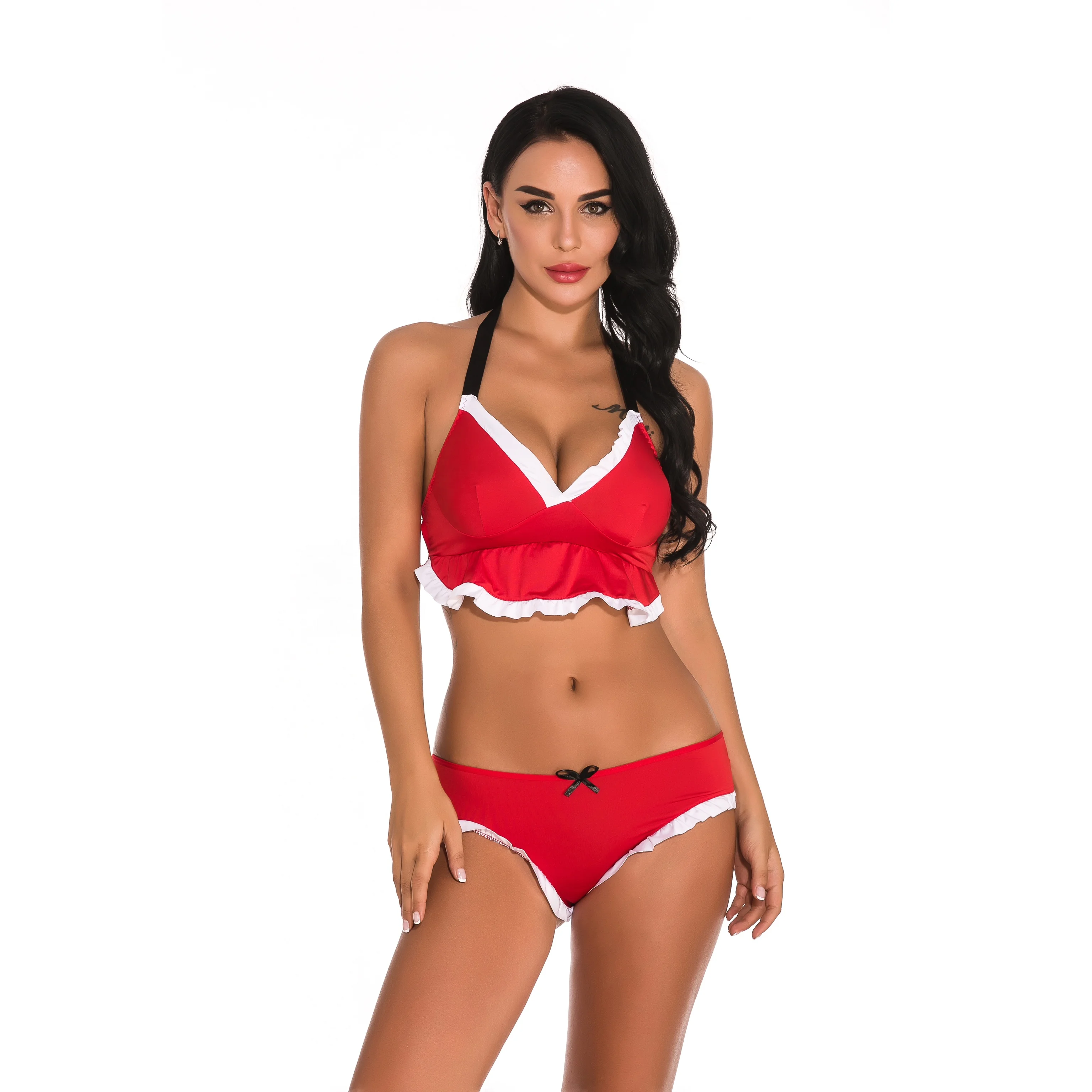 Rojo Con Cuello En V Transparente De Navidad De Las Mujeres Ropa Interior  Bragas Y Con Alta Calidad - Buy Lencería Sexy De Alta Calidad,Ropa Interior  Navideña,Ropa Interior Navideña Y Bragas Product