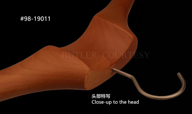 Elegant and Massive  Customize Beech  Wooden Coat Hanger Fancy Wide Shoulder Wooden Clothes Suit Luxury Hanger