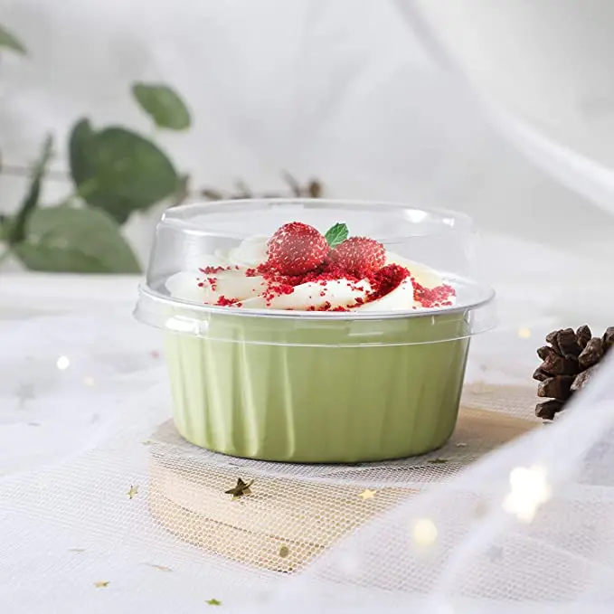 product y100 338oz 100ml disposable restaurant baking aluminium round foil food containers with lid cover for takeaway food-8