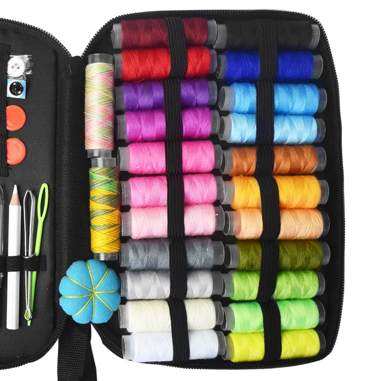 Luckkyme Kit Da Cucito Da Viaggio – 8 Scatole, 80 Aghi Prefilettati In Acciaio Inox Con Fili Colorati, Spilli E Bottoni - 4