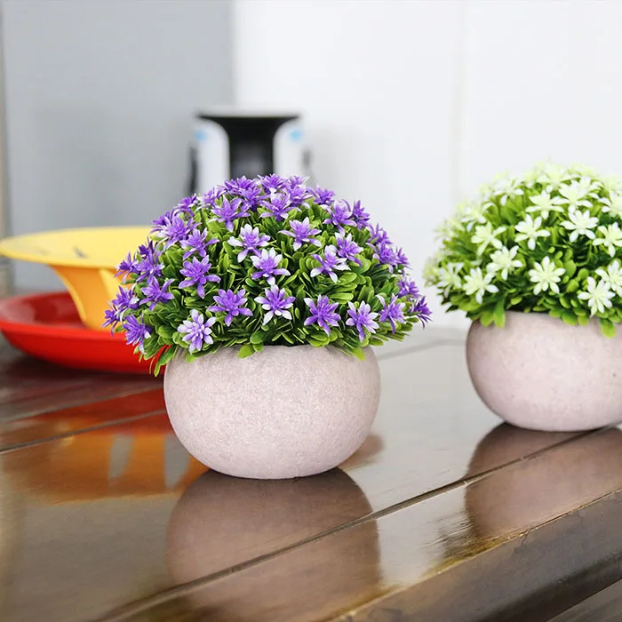 Kleine knstliche Topfpflanzen, Mini-Blumen, Kunstpflanzen, Topiary-Strauch  fr Garten, Bauernhaus, Rasen, Balkon, Bro, Badezimmer, Heimdekoration