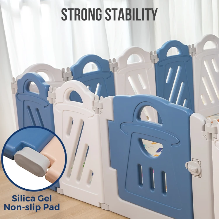 Indoor Playpen Playgrounds Plastic Baby Fence Foldable Plastic Fence Panel for Nursery School