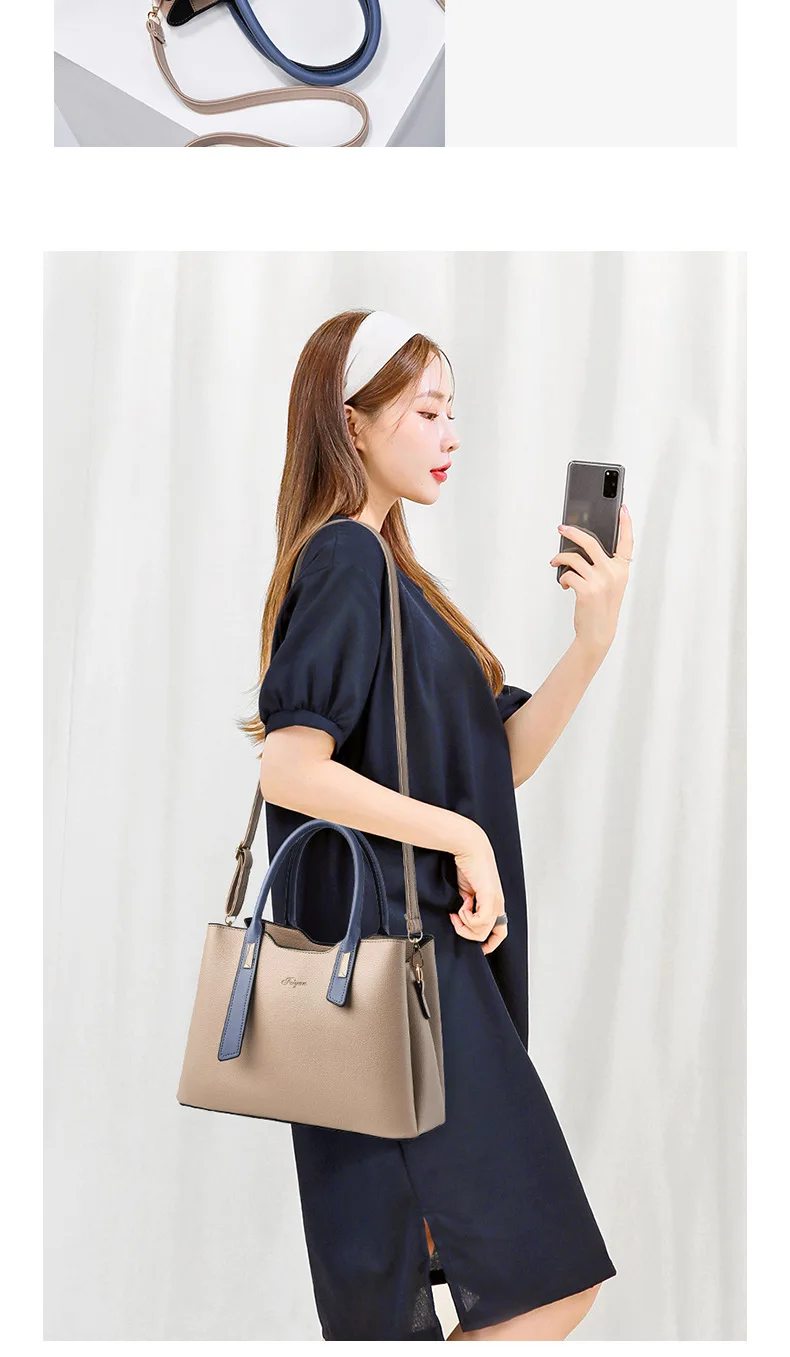 New Style Casual Women's Bags Soft Leather Ladies Handbags Multi Layer Large-capacity Single-shoulder Bag Hand Bags