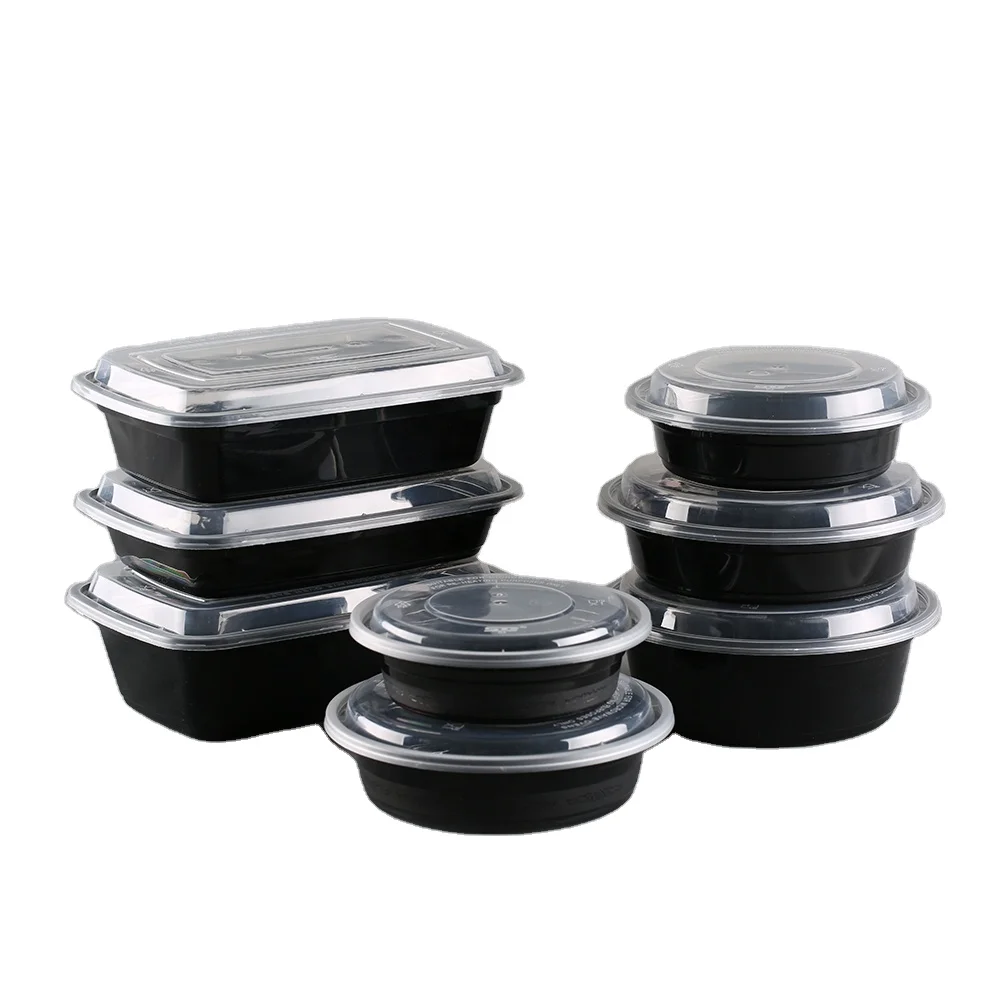 Rectangular Recyclable Disposable Tiffin Box Plastic Food Containers Storage Box Food Lunch Box with Lid