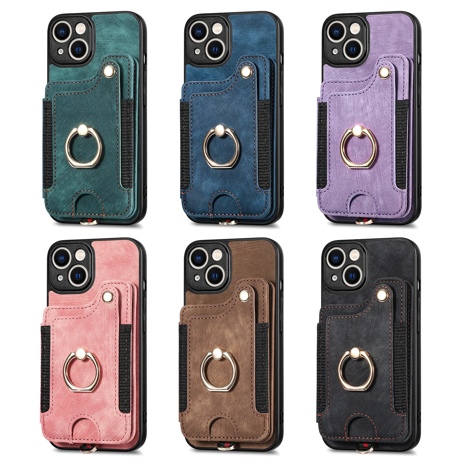 Bestselling Wholesale Factory Price | Multi-Function Card Phone Leather Case With RFID Blocking, Ring Holder, And Lanyard_voghion.com