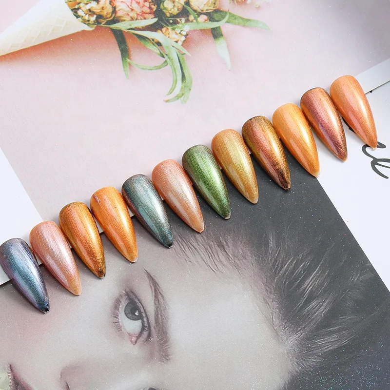 Feishi профессиональный ногтей Живопись 6 видов цветов микс для Гель-лак для ногтей в виде рыбьей чешуи порошок