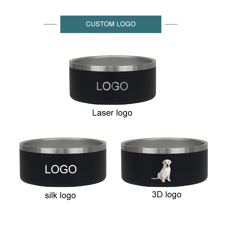 32oz 64oz Pet Feeder Bowls Custom Logo Blank Dog Bowls Double Wall
