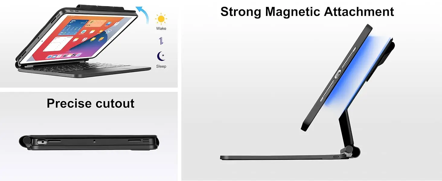 7th gen keyboard case with trackpad rgb backlit keys  cantilever magnetic stand-6