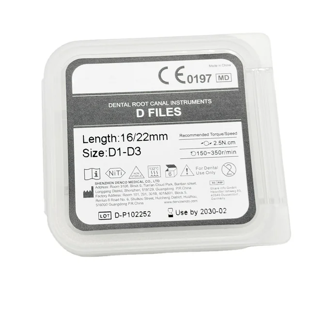 D-Files Niti Alloy with Good Reesistance and Elasticity Retreatment Files 6files/pack