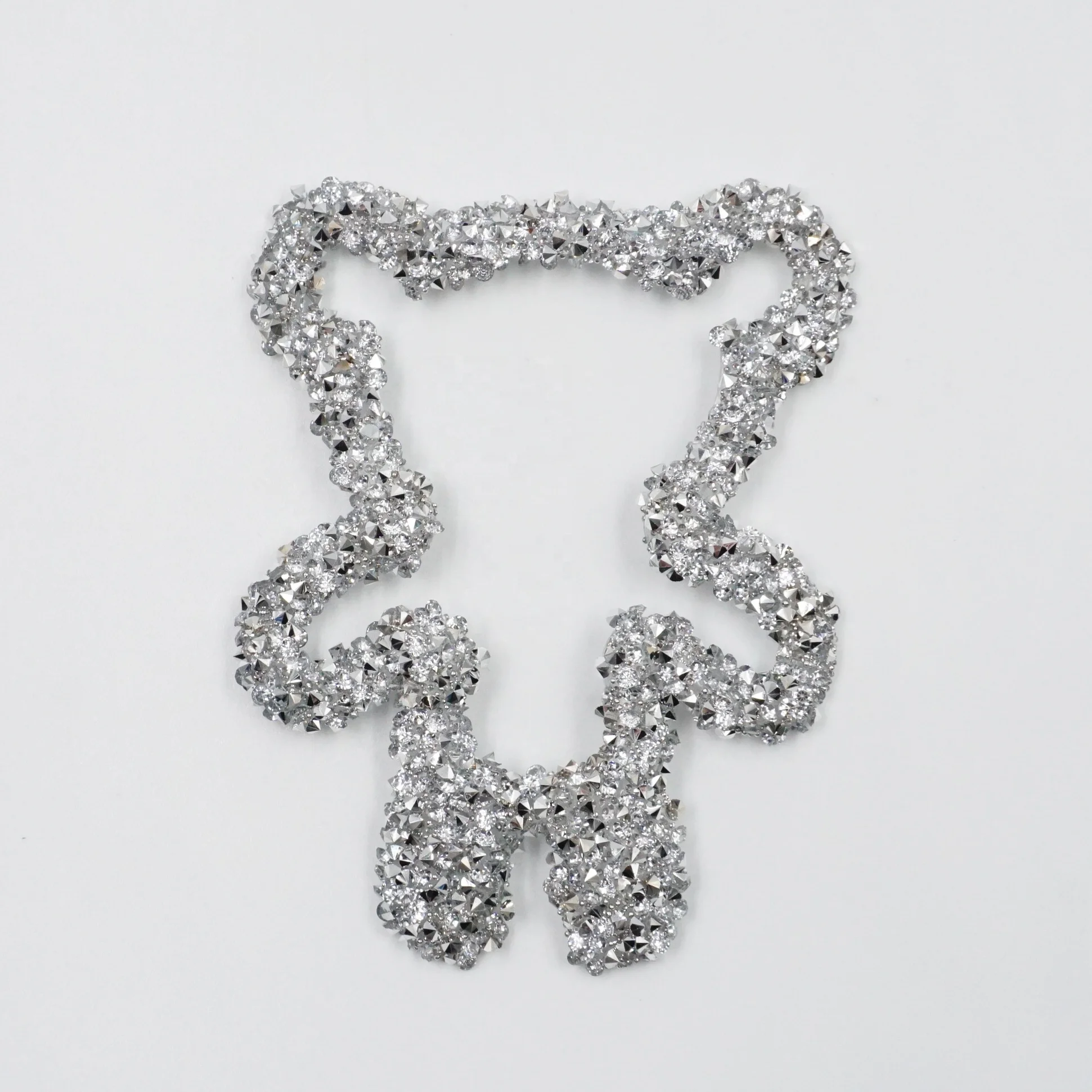 New arrival iron on rhinestone applique snowflakes shape hat crystal patches