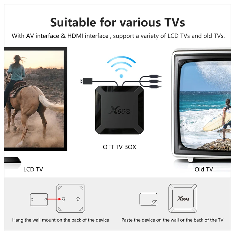X96 Mini Android TV Box 4K - 2GO RAM/16GO ROM, WiFi 2.4G, Android 10.0 - Lecteur Multimedia Ultra-Rapide