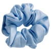 Coletero scrunchie de seda azul 4cm