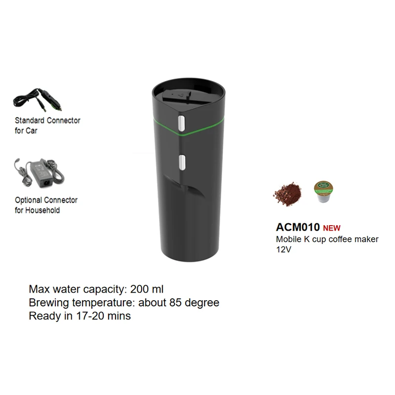 Portable Mini 200Ml Espresso Coffee Machine Manual Grind 12V Car Coffee Maker for Travel Outdoor