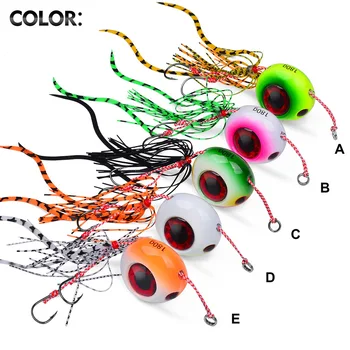 40g-120g Luminous Glow Lead Jigging Lure Slow Jig Head Rubber Skirts Assist Hooks for River Stream Sea Fishing Bass Carp Trout – Soft Lure – view 4