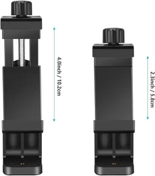 NEEWER Mobile-phone Holder Vertical 360 Degree Horizontal Bracket Tripod Mount Adapter with 1/4inch Thread Smartphone Monopod detail image
