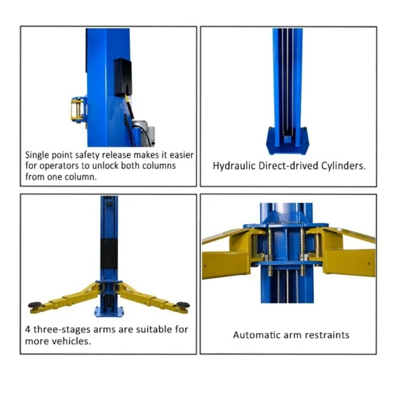 Lifting 4500kg Car Lifter Hydraulic Automobile Two Post Auto Hoist Low ...