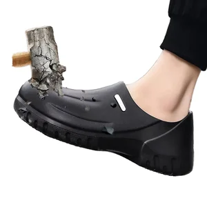 Black Eva Rubber Anti-Slip Anti-Oil Anti-Fouling Waterproof Chef Shoes Anti-Smashing Anti-Puncture Kitchen Work Shoes