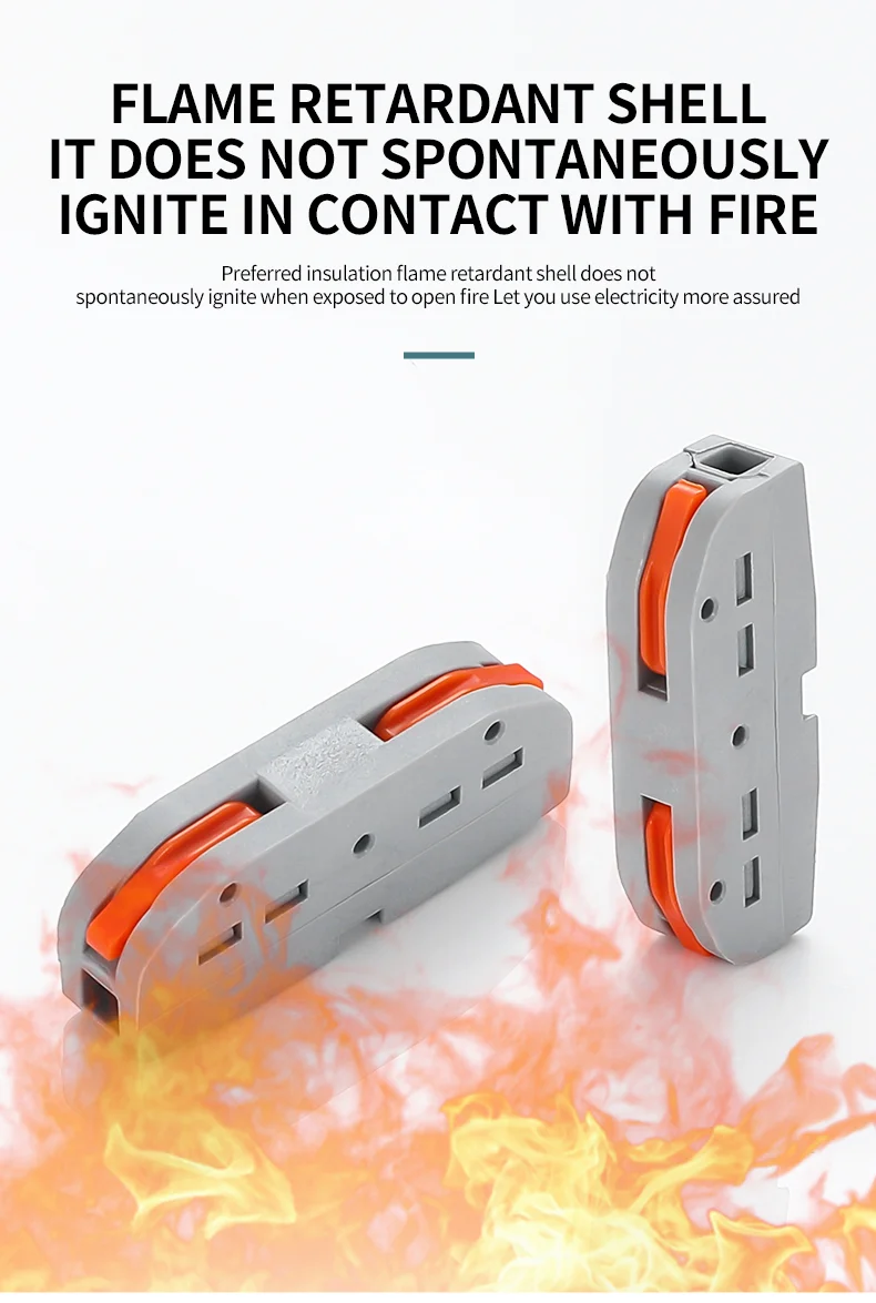 Universal Electric Wire Connectors 2 Pin 1 In 1 Out Plug In Fast Wire