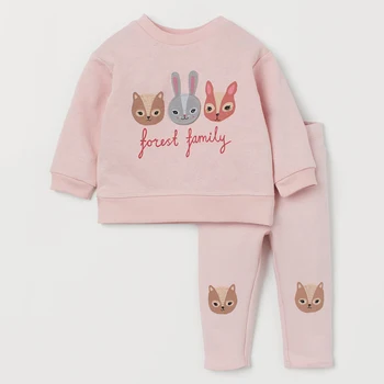 Brand New Girls Fall Rabbit Letter Set Teen Clothes Teenage Children's Sweater Suit Lil Sets Baby Girl Kids Boutique Clothing