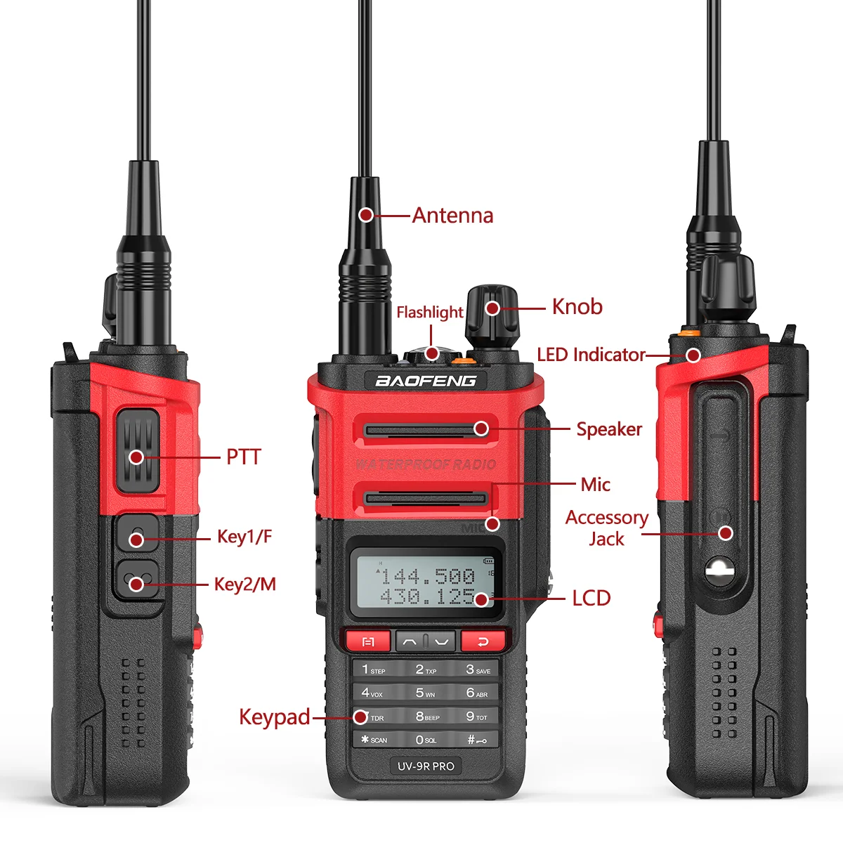 Original Colorful Baofeng Uv9r Pro 2024new Ip68 Waterproof Dual Band