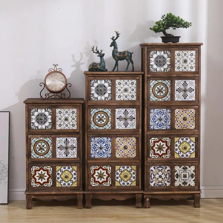 Винтажный античный деревянный ящик шкаф для хранения гостиной