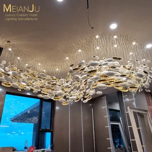 Creatively Designed Dinosaur Egg Shape LED Chandelier Lamp Custom Hanging for Hotel Exhibition Stairs Home Decorative Purpose
