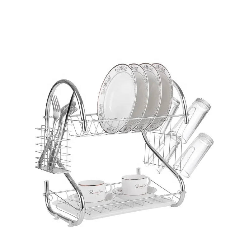 Kitchen Hanging Collapsible Double Cabinet Stainless Steel Modern Dish Rack Drainer