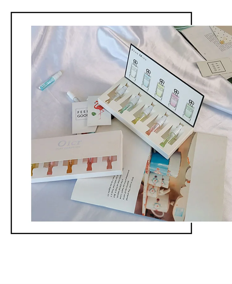 Custom Carton Paper 5ml 10ml Spray Bottle Perfume Oil Tester Roller Sample Packaging Box for Perfume Bottles Set Samples