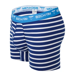 Customized Breathable Boxer Shorts Men Yarn Dyed Striped Boxers Underpants Man BOXER Briefs Underwear Custom Made Designs