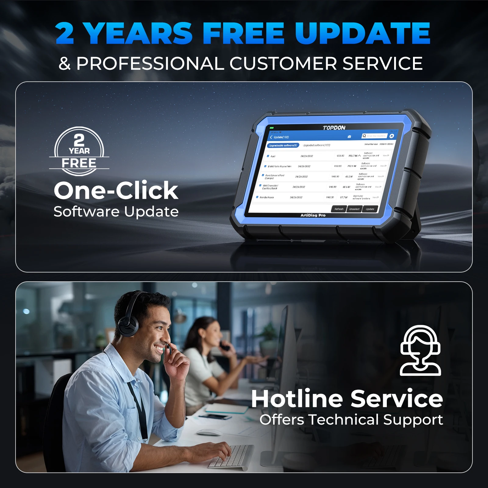 Topdon Automotive Car Obd2 All System Diagnosis Scan Scanner Universal Auto Diagnostic Tool