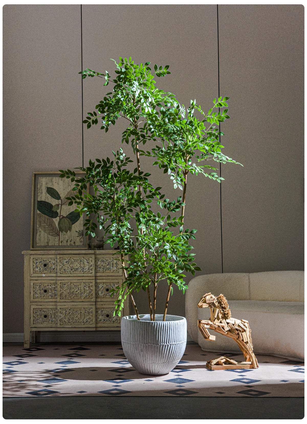 1.9M Tall Plastic Tree Simulation Tree Factory Hot Sale Facked Artificial Plants Greenery Potted Outdoor Indoor Home Decoration details