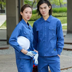 Blue Wholesale Worker Workshop Maintenance Moisture Wicking Uniform Long Sleeved Suit Work Uniform Workwear