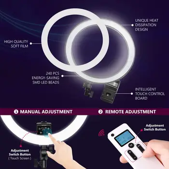 Neewer Advanced 16-inch 3200-5600K LED Ring Light Support Manual Touch Control with LCD Screen detail image