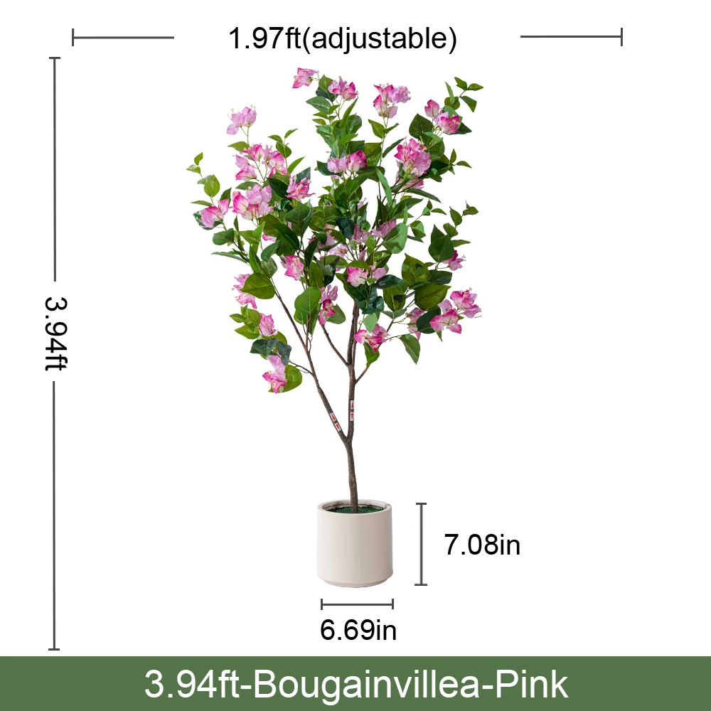 Natural Style Home Office Decor Artificial Bougainvillea PVC Green Plastic Pot Real Touch Leaves Artificial 180cm Fabric Wedding supplier
