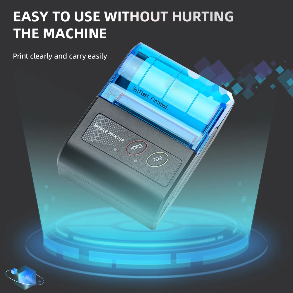 Customized 58mm Mini Thermal Receipt Printer Portable Mini Smart Mobile Inkless Thermal Mini Printer