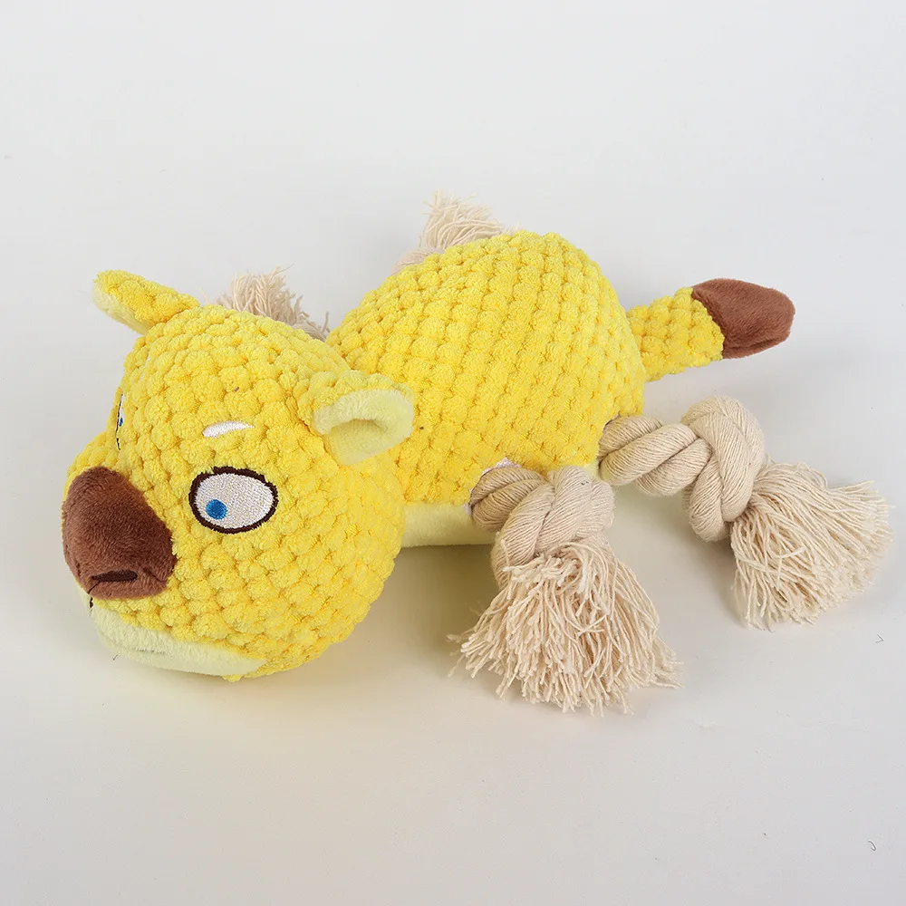 Squeaky Interactive Durable Plush Pet Dog Toy With Natural Rubber Chew