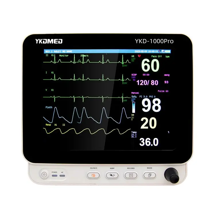 Customized Logo Surgical ICU Ambulance Multiparameter Patient Monitor ECG/SpO2/NIBP/TEMP Human Vital Sign Monitor for Hospital-121074