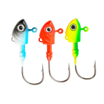 Black Minnow Jig Head Hooks Fishing Lure Soft Bait Hook Bass Fishing Shad Bucktail Jig Seabass Bait for Zand – Soft Lure – view 2
