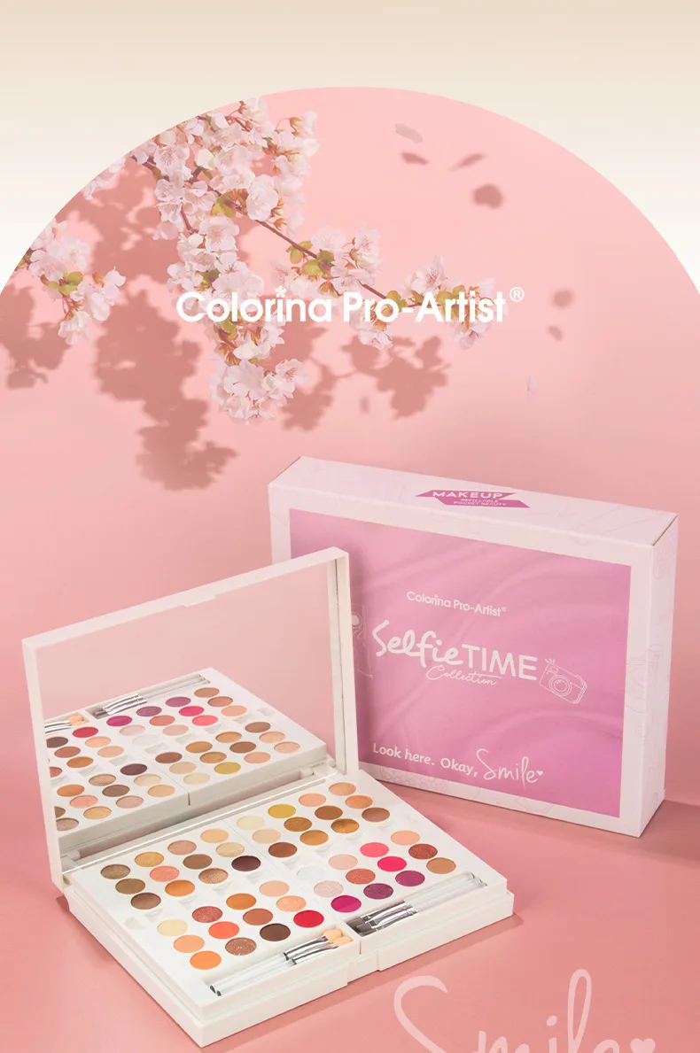 Оптовая продажа, лидер продаж, индивидуальная этикетка, 69 цветов, дуохром, тени для век, кисти, крем, палитра теней для век