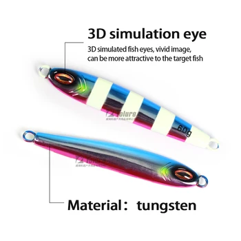 Hot Sale 60g Luminous Tungsten Steel Jig Without Hook Metal Fishing Spoon Lure Tungsten Hard Fish Jig Lure – Metal Jig – view 5
