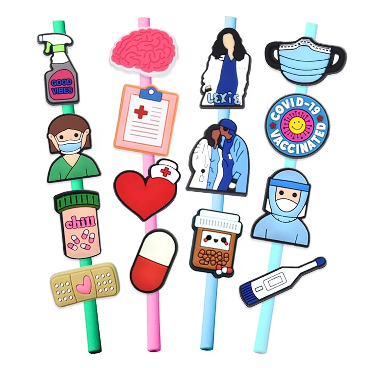 Mexican Theme Frida Straw Toppers Mold Silicone Plugs Chickfila Straw