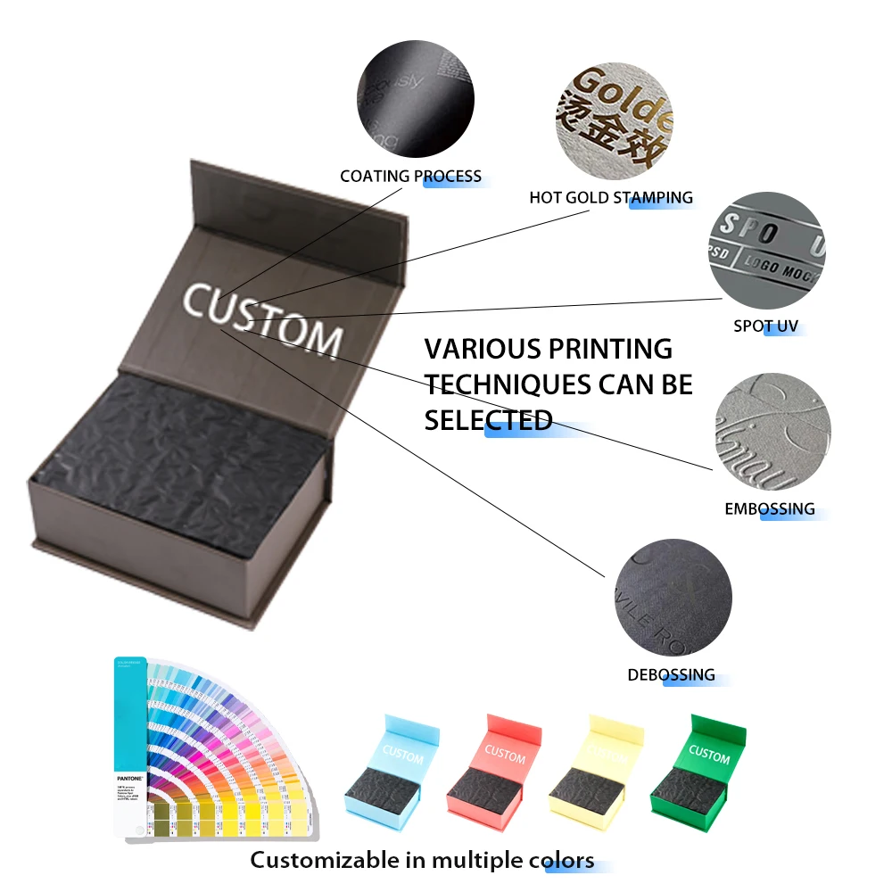 กล่องของขวัญแบบพับมีแม่เหล็ก หรูหรา ทำด้วยมือตามสั่ง พร้อมเคลือบผิวด้าน (Matt Lamination) ทำจากกระดาษแข็งสีน้ำตาลหนา 2 มม. สำหรับบรรจุช็อกโกแลต