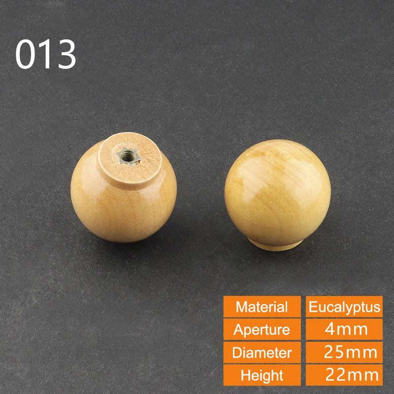 BQLZR высокое качество одно отверстие 4 мм шариковая форма из массива дерева маленькая круглая деревянная ручка мебельные ручки и ручки круглая деревянная ручка
