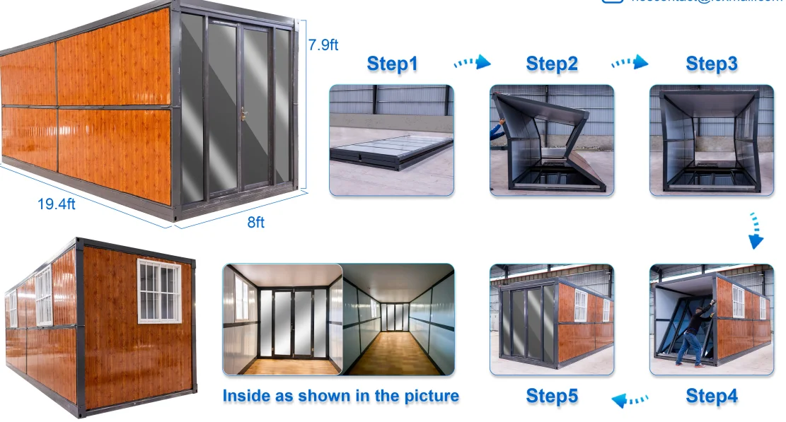 Glass Folding Container House With Bedrooms Shower Lights For Home ...