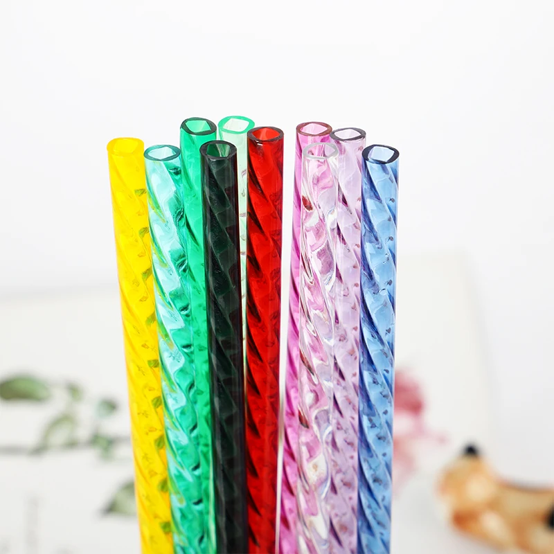 petg threaded blingbling colorful drinking straw