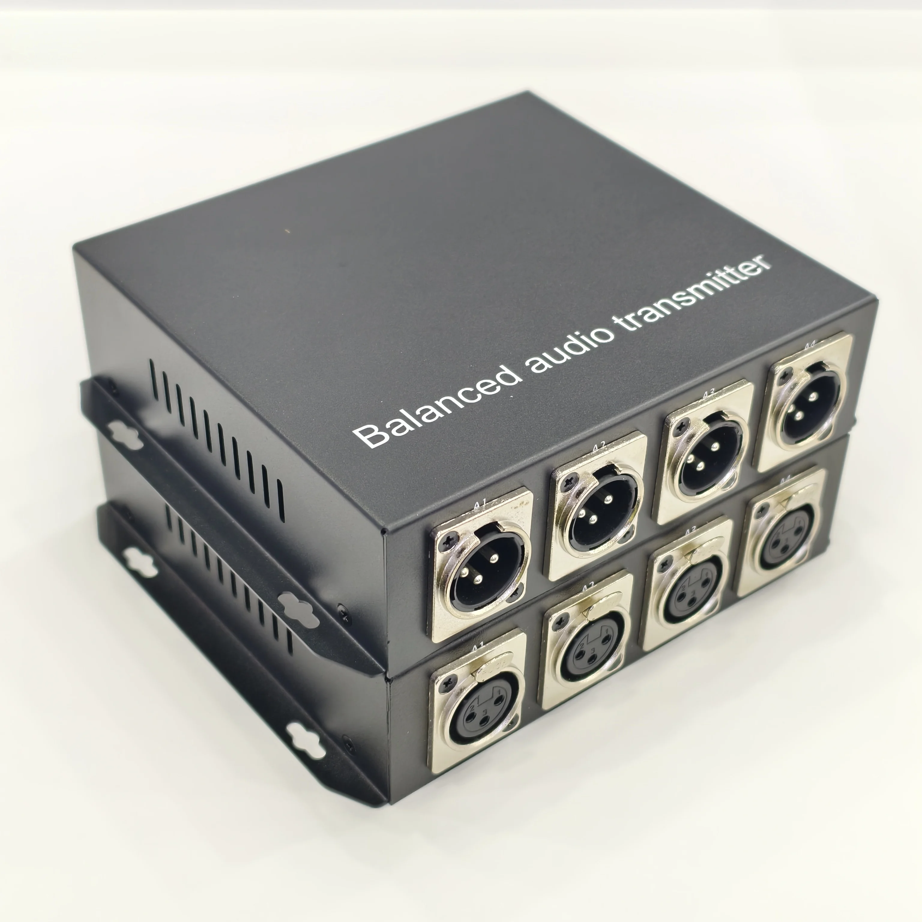 4 Channel Bi-directional XLR Audio Over Fiber Optic converter Balanced Audio Transmitter