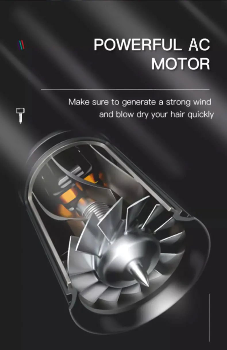 Description Picture 6 of itemVGR V-450 hair salon household hair dryer with high power and multi gear control for cold and hot air distribution nozzle hair d