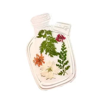 DIY Materials for Transparent Homemade Pressed Flower Bookmarks Similar to Douyin, Handcrafted Dry Plant Sticker Bottle